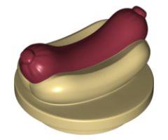 Duplo, Food & Drink Hot Dog with Dark Red Sausage Pattern
