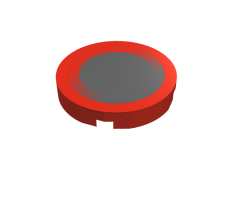 Tile, Round 2 x 2 with Black Circle with Fade Pattern