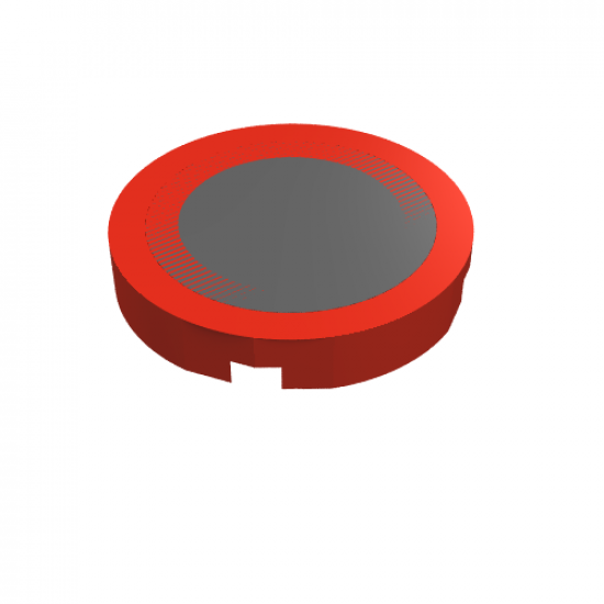 Tile, Round 2 x 2 with Black Circle with Fade Pattern