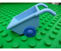 Duplo, Figure Wear & Utensil Wheelbarrow with Thin Blue Wheels