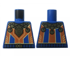 Torso Nexo Knights Orange Stripes with Gold Bells and Trim Pattern
