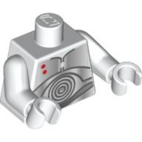 Torso SW K-3PO 2 Red Dots Pattern / White Arms / White Hands