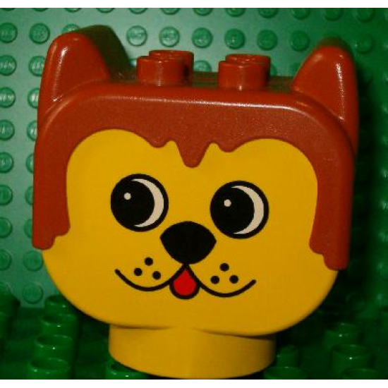 Duplo Figure Head Animal 2 x 2 Base Dog