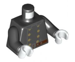 Torso Fire Uniform 8 Gold Buttons and Brown Belt Pattern / Black Arms / White Hands