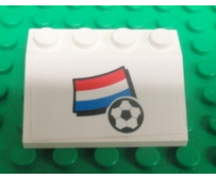 Slope 33 3 x 4 with Flag of Netherlands and Soccer Ball on White Background Pattern (Sticker) - Set 3405