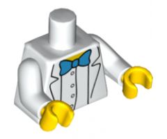 Torso Simpsons Lab Coat with Blue Bow Tie Pattern / White Arms / Yellow Hands