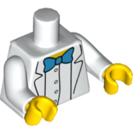Torso Simpsons Lab Coat with Blue Bow Tie Pattern / White Arms / Yellow Hands