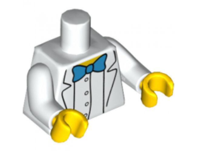 Torso Simpsons Lab Coat with Blue Bow Tie Pattern / White Arms / Yellow Hands