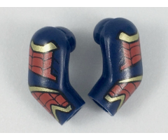 Arm, (Matching Left and Right) Pair with Gold and Red Armor, Black Webs Pattern