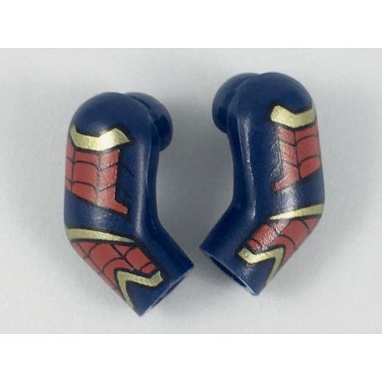 Arm, (Matching Left and Right) Pair with Gold and Red Armor, Black Webs Pattern