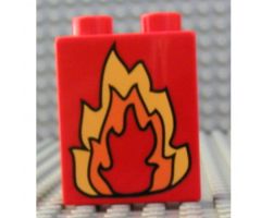 Duplo, Brick 1 x 2 x 2 with Fire Pattern