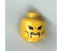 Minifigure, Head Moustache Fu Manchu, Cheek Bones Pattern (Emperor Chang Wu) - Blocked Open Stud