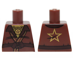 Torso Ninjago Robe with Open Shirt Collar, Belt, Gold Chain with Star Pendant and Gold Star on Back Pattern