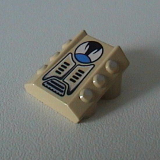 Brick, Modified 2 x 2 No Studs, Sloped with 6 Side Pistons Raised and Duster Pattern