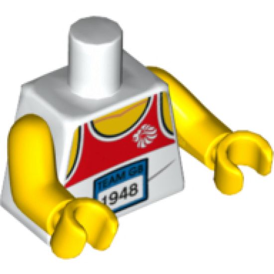 Torso Tank Top with 'TEAM GB 1948' Pattern / Yellow Arms / Yellow Hands