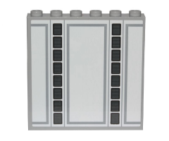Panel 1 x 6 x 5 with SW Cloud City Gray Lines and Panels Wall Ornament Pattern (Sticker) - Set 75222