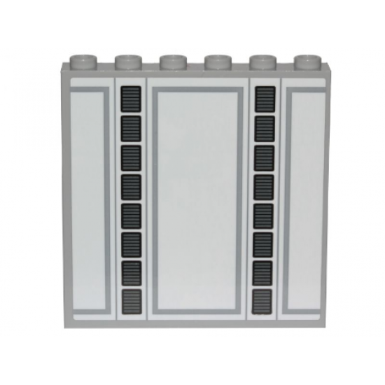 Panel 1 x 6 x 5 with SW Cloud City Gray Lines and Panels Wall Ornament Pattern (Sticker) - Set 75222