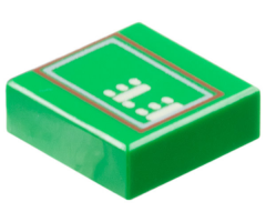 Tile 1 x 1 with White Lines and Dots Pattern