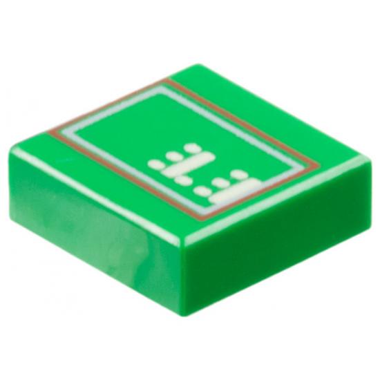 Tile 1 x 1 with White Lines and Dots Pattern