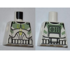 Torso SW Armor Clone Trooper with Sand Green Markings Pattern (Clone Wars)