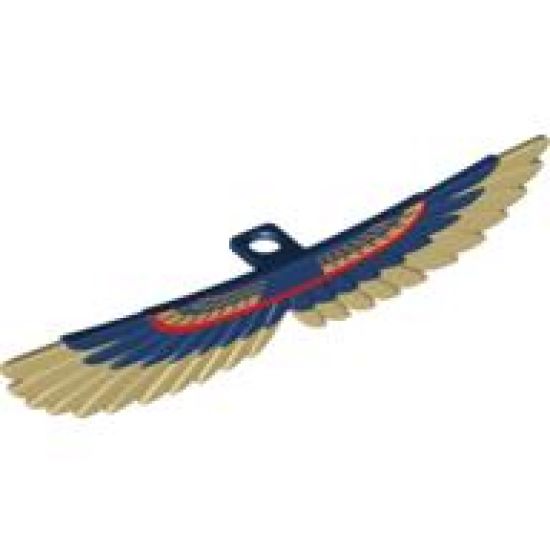 Minifigure, Body Wear Wings Mummy with Tan Feathers and Red / Gold Pattern