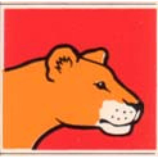 Duplo, Tile 2 x 2 x 1 with Lion Mosaic Picture 09 Pattern (Set 1019)