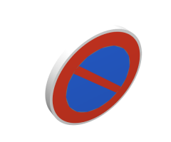 Road Sign 2 x 2 Round with Clip with No Parking Pattern