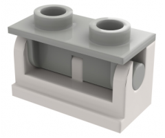 Hinge Brick 1 x 2 Base with Light Gray Hinge Brick 1 x 2 Top Plate (3937 / 3938)