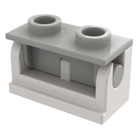 Hinge Brick 1 x 2 Base with Light Gray Hinge Brick 1 x 2 Top Plate (3937 / 3938)