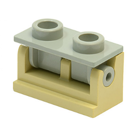 Hinge Brick 1 x 2 Base with Light Gray Hinge Brick 1 x 2 Top Plate (3937 / 3938)