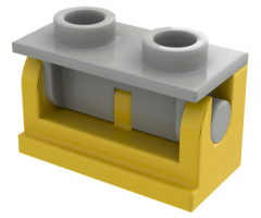 Hinge Brick 1 x 2 Base with Light Gray Hinge Brick 1 x 2 Top Plate (3937 / 3938)