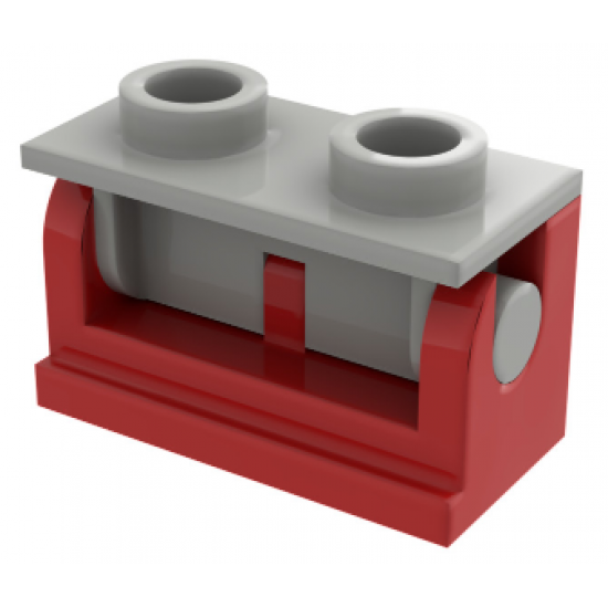 Hinge Brick 1 x 2 Base with Light Gray Hinge Brick 1 x 2 Top Plate (3937 / 3938)