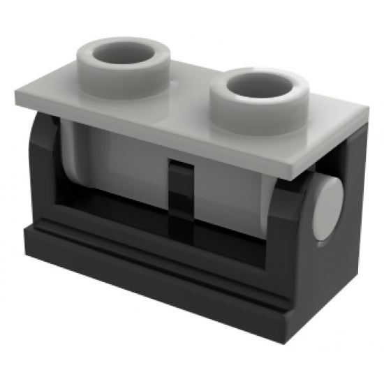 Hinge Brick 1 x 2 Base with Light Gray Hinge Brick 1 x 2 Top Plate (3937 / 3938)