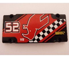 Technic, Panel Plate 5 x 11 x 1 with Rhino Head, '52', 'SMOOTH OIL' and 'V8' Pattern Model Left Side (Sticker) - Sets 8041 / 42041