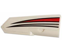 Technic, Panel Fairing #21 Very Small Smooth, Side B with Red and Silver Tapered Stripes Pattern (Sticker) - Set 42057