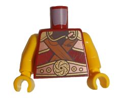 Torso Gold and Copper Armor, Belt and Dark Orange Crossbelts Pattern / Yellow Arms / Yellow Hands