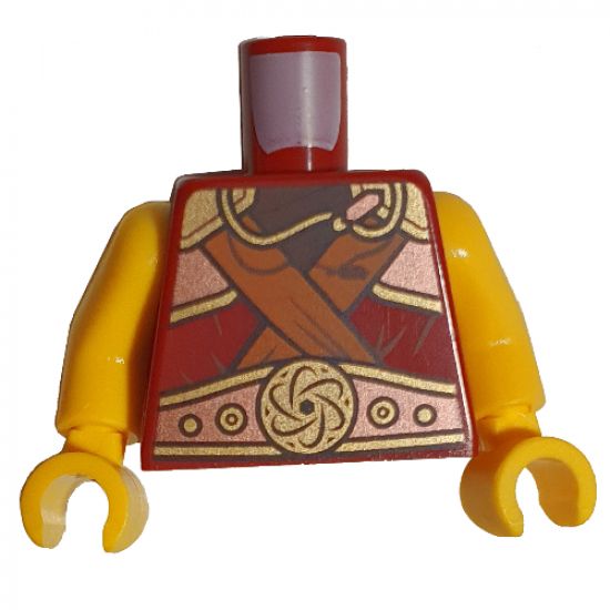 Torso Gold and Copper Armor, Belt and Dark Orange Crossbelts Pattern / Yellow Arms / Yellow Hands