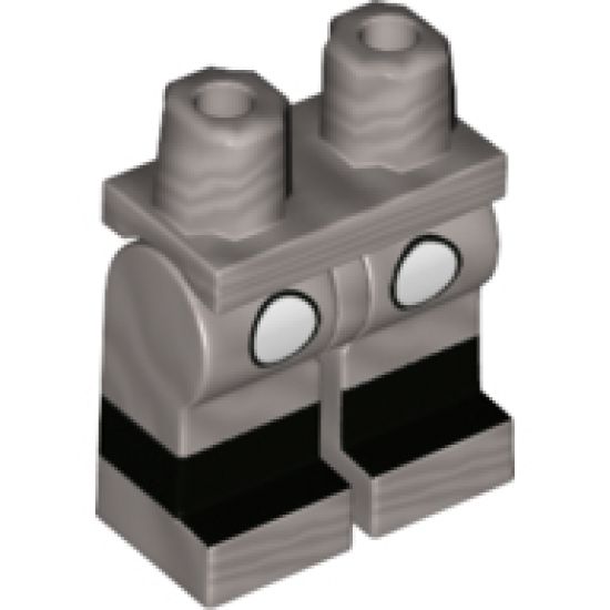 Hips and Metallic Silver Legs with 2 White Buttons, Black Lower Legs and Silver Feet Pattern