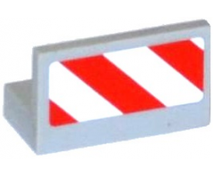 Panel 1 x 2 x 1 with Red and White Danger Stripes Pattern Model Right Side (Sticker) - Set 60079