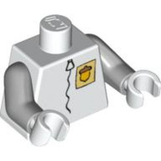 Torso SpongeBob with Yellow Acorn Badge Pattern / Light Bluish Gray Arms / White Hands
