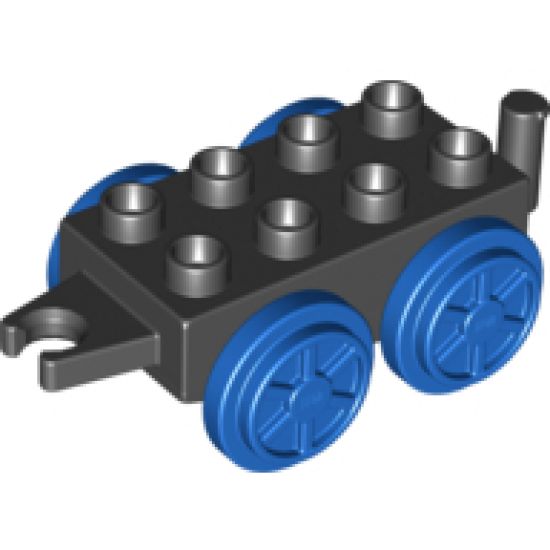 Duplo, Train Base 2 x 4 with Blue Wheels