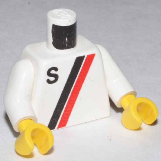 Torso Town 'S' Logo Red / Black Pattern / White Arms / Yellow Hands