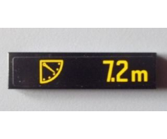 Tile 1 x 4 with Scale and '7.2m' Pattern (Sticker) - Set 8295