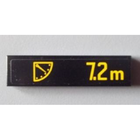 Tile 1 x 4 with Scale and '7.2m' Pattern (Sticker) - Set 8295