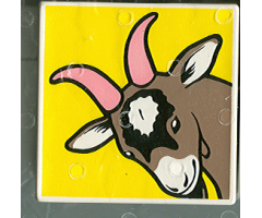 Duplo, Tile 2 x 2 x 1 with Goat Mosaic Picture 01 Pattern (Set 1078)