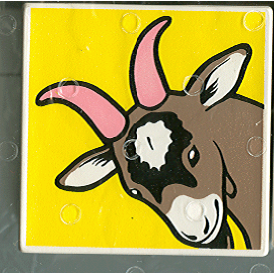 Duplo, Tile 2 x 2 x 1 with Goat Mosaic Picture 01 Pattern (Set 1078)