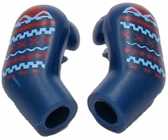 Arm, (Matching Left and Right) Pair with Medium Blue and Red Lines Pattern