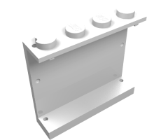 Panel 1 x 4 x 3 - Solid Studs with Red Stripe Pattern