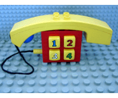 Duplo Push-Button Telephone Brick with Ear / Mouthpiece (For Humans)