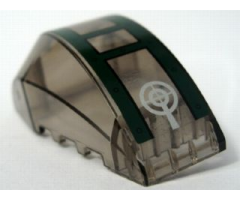 Windscreen 6 x 4 x 2 Wedge Curved with Dark Green Cockpit and Silver Crosshairs Pattern (Sticker) - Set 7683